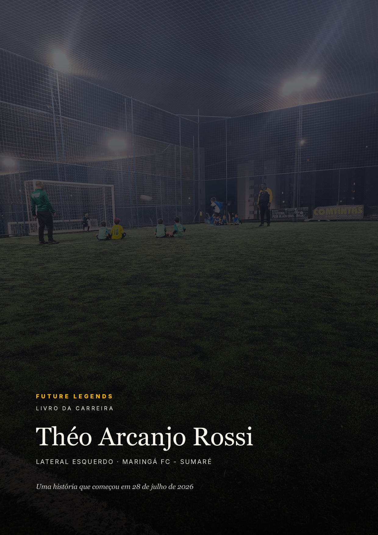 Capa do Livro da Carreira de um jovem atleta de futebol